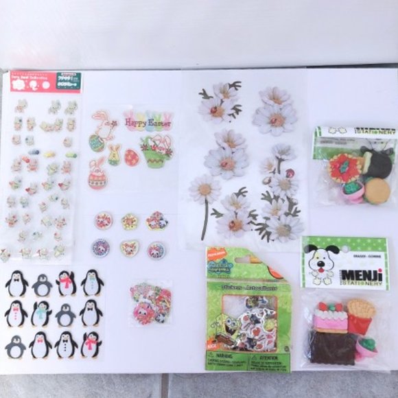 NEW Stationary Stickers and Erasers Bundle - Picture 7 of 7